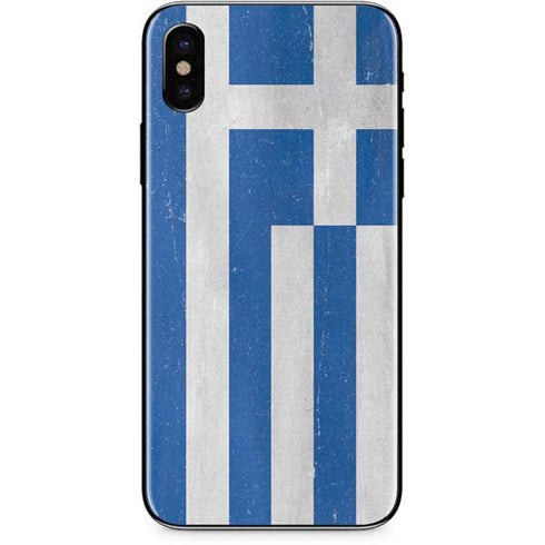 Greece Flag Distressed iPhone X Skin